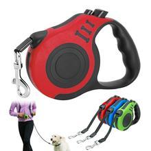 Red and black retractable dog leash with multiple color options on a white background