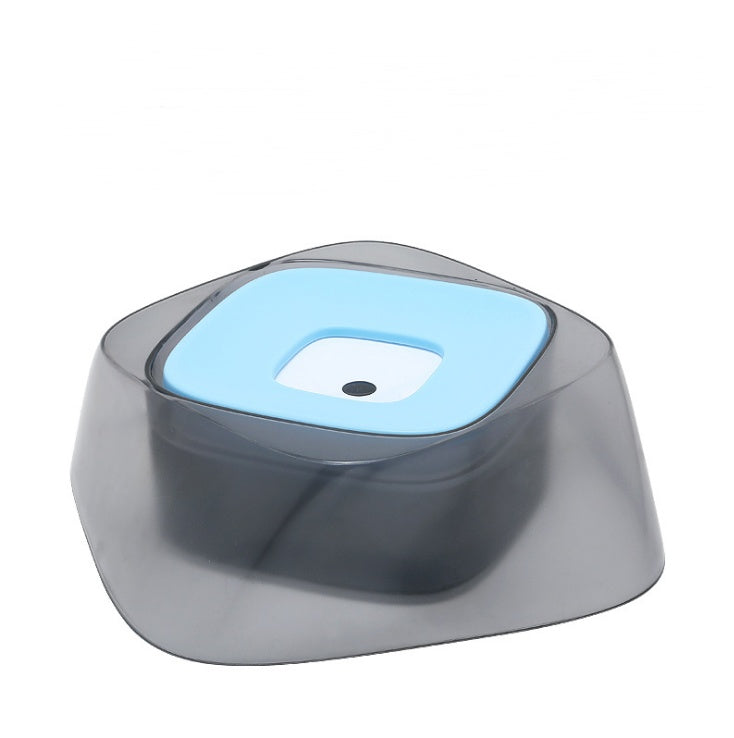 Pet Water feeder with a blue seat and gray base on a white background