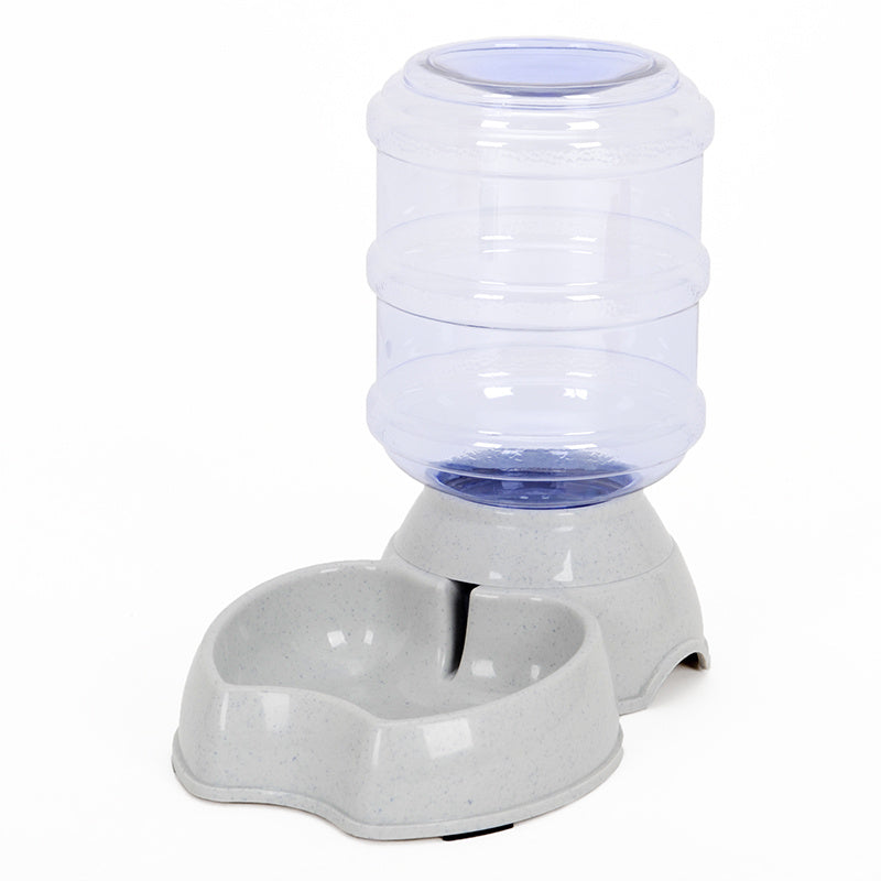 Pet water and food dispenser on a white background
