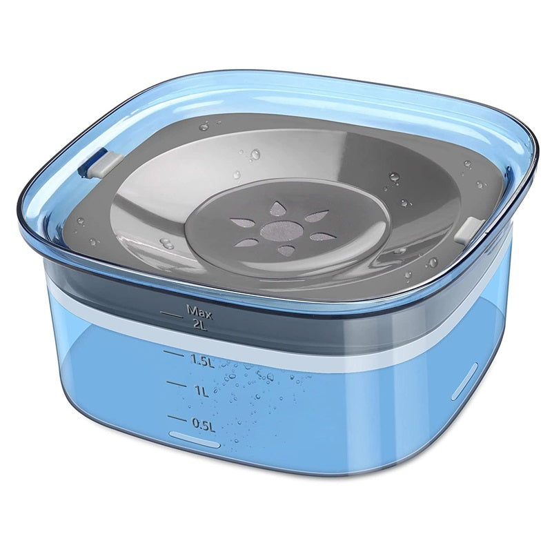 Blue container with a gray lid on a white background