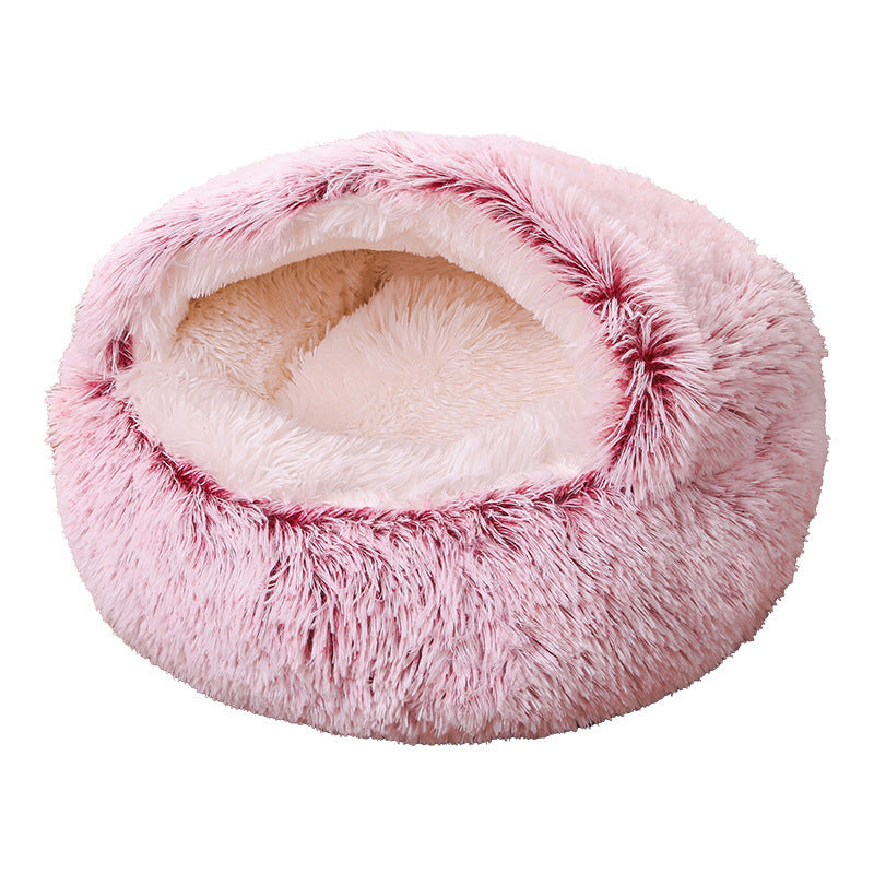 Deep Sleep Half-pack Semi-enclosed Dual-use Plush Round Pet Bed - The Pawfect Bargains