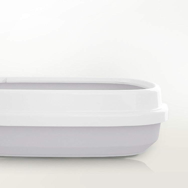 White rectangular container on a light gray background